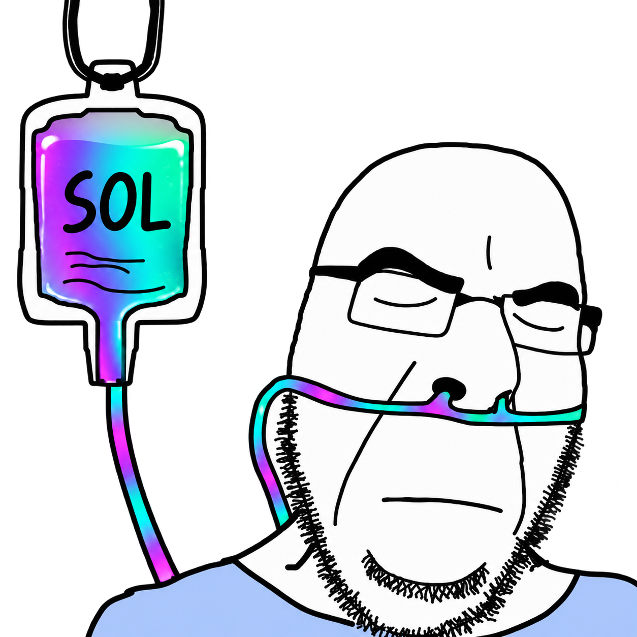 Solaholic character with a glowing SOL IV bag
